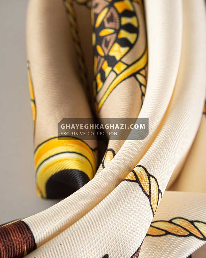 روسری توییل ابریشم مدیسون - مدل 7255 حاشیه