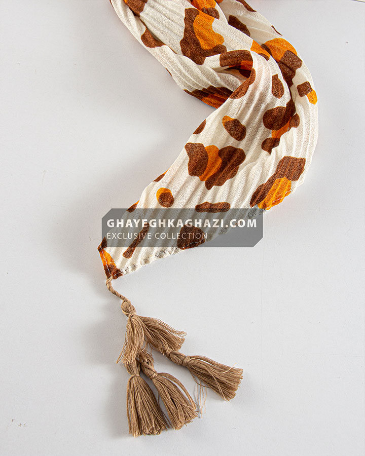 روسری نخی چهارفصل آیوان - مدل 7349 منگوله دار
