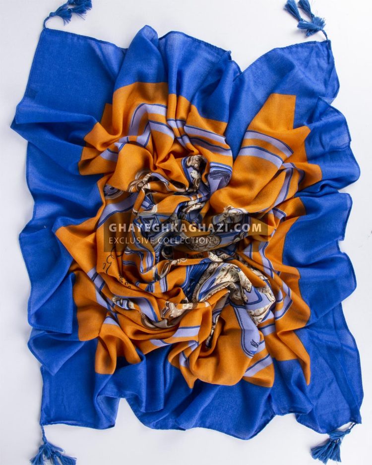 روسری نخی چهارفصل طرح برند هرمس - مدل 7399 نمای کامل